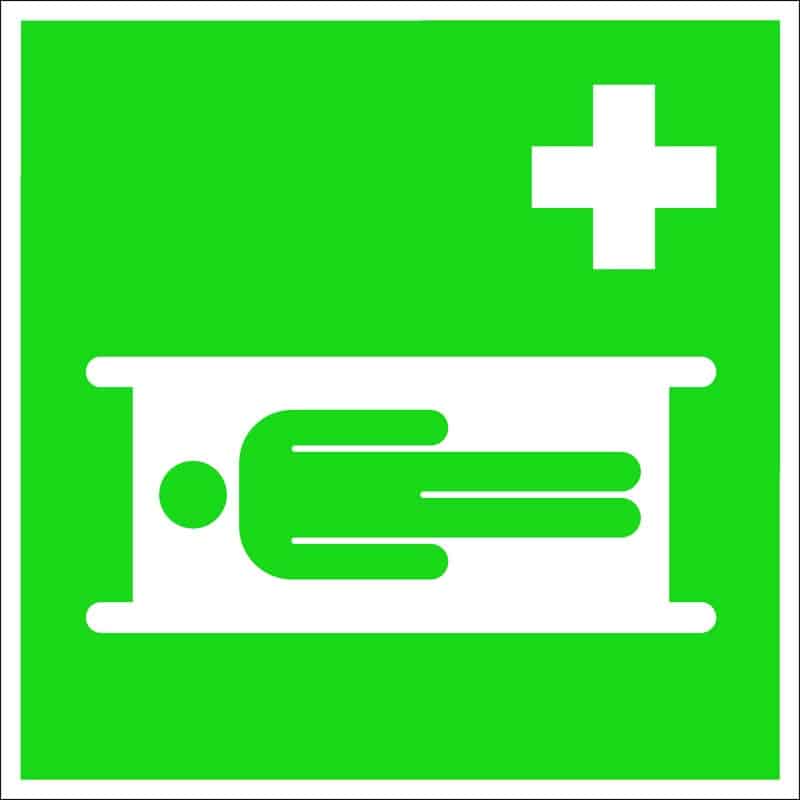 Cartelli di emergenza quadrati - Barella di emergenza