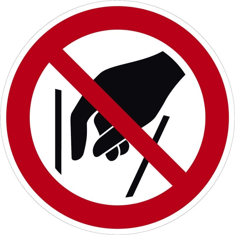 Cartelli di divieto - Vietato introdurre le mani